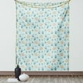 thumbnail image 1 of Baby Tapestry, Infant Head with Balloons Pacifiers and Milk Bottles Newborn Inspired, Wall Hanging for Bedroom Living Room Dorm Decor, 60W X 80L Inches, Baby Blue Turquoise Tan, by Ambesonne, 1 of 5