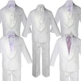 thumbnail image 1 of Baby Teen White Satin Shawl Lapel Suits Tuxedo LAVENDER Satin Bow Necktie Vest, 1 of 5