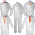thumbnail image 1 of Baby Teen White Satin Shawl Lapel Suits Tuxedo ORANGE Satin Bow Necktie Vest, 1 of 5