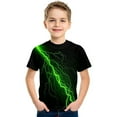 thumbnail image 1 of Baby Tees Kids 3D Lightning Graphic Crewneck Tee Girls' Tops Green 8-10 Years, 1 of 3