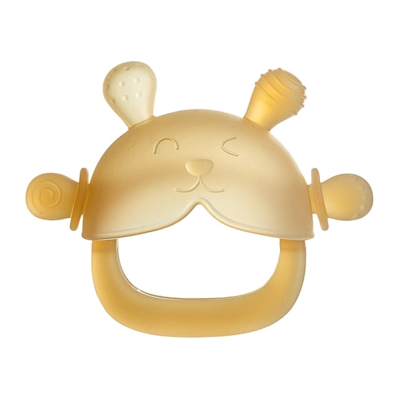 Baby Teether Silicone, Infant Grinding Toy BPA Free, Soft Chewable Relief for Sore Gums, Safe Newborn Gift, Food Grade Light Brown