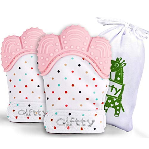 Baby Teething Mittens Self Soothing Pain Relief Mitt Stimulating