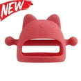thumbnail image 1 of Baby Teething Toy for 0-6 6-12 Months, Food Grade Silicone Teething Mitten, Anti Dropping Wrist Hand Teethers Baby Chew Toys for Sucking Needs, BPA Free, Gifts Stocking Stuffers for Baby (Red), 1 of 7