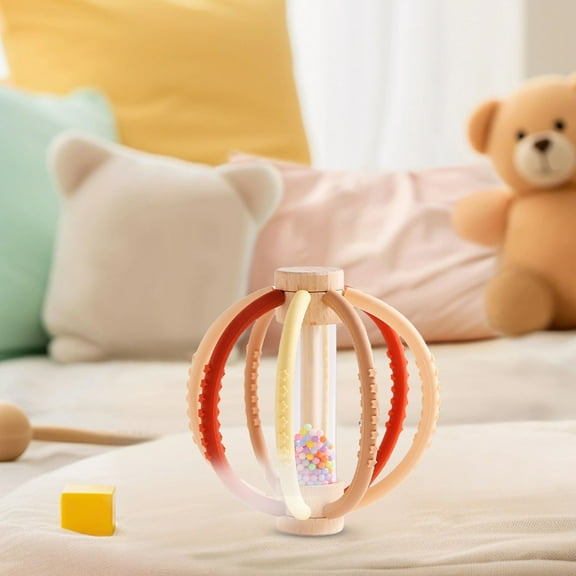 Baby Teething Toy, Shaking Bell Toy, Soothing Rattle Toy, Infant Teether Stick, Handheld Baby Toy, Sensory Development Toy, Early Education Toy, Baby Comfort Toy