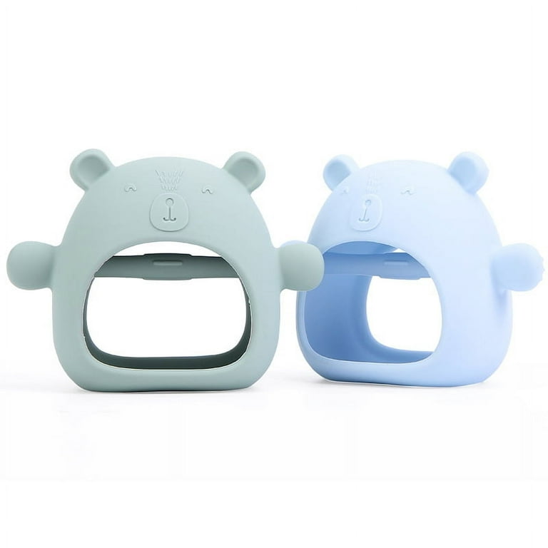 Baby Teething Toys 2Pcs Silicone Baby Teether Toy for Infants 3 Months Never Drop Silicone Baby Mitten Teether for Soothing Teething Pain Relief Baby Chew Toys for Sucking Needs BPA Free