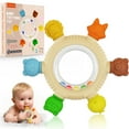 thumbnail image 1 of Baby Teething Toys for 3-6 6-12 Months, BPA Free Silicone Teething Rings Toys, Baby Teether Relief Chew Toy with Rattle, Sensory Toy for Infant Newborn, Babies Essential for Boys Girls 0-24 Months, 1 of 1