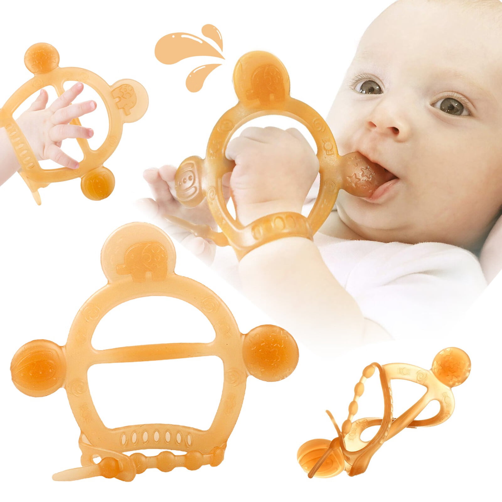  Towwi Baby Teething Toys for 0-6 and 6-12 Months Baby Teethers  3 Packs for Infants, BPA-Free, Eco-Friendly Non-Toxic Silicone, Adjustable  Wristband Chew Natural teethers for Babies : Baby