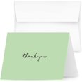 thumbnail image 1 of Baby Thank You Card - Elegant Light Green Mint Greeting for Birthdays, Baby Showers, Weddings, Business - White Blank Interior | 4.25 x 5.5” | Set of 25 Cards & 25 Envelopes, 1 of 6