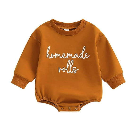 Baby Thanksgiving Letter Print Long Sleeve Crawl Suit Soft Boys Bodysuit Comfortable Romper