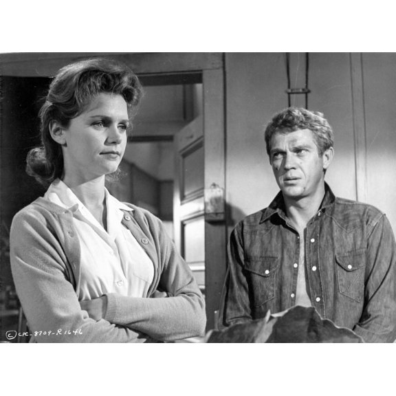 Baby The Rain Must Fall Man and Woman Looking Serious in Black and White Photo Print (8 x 10)