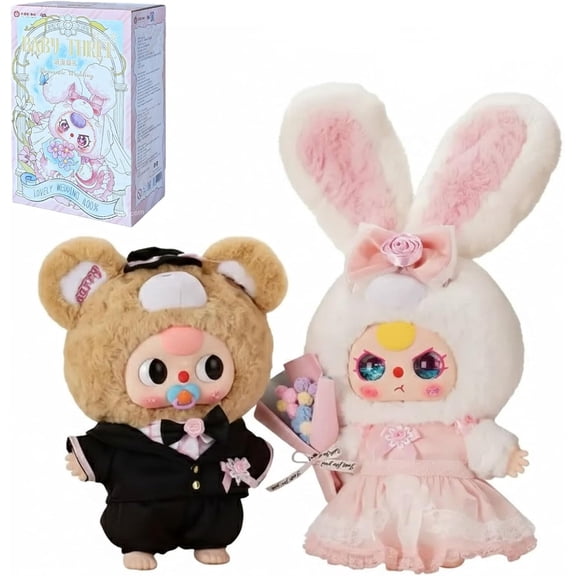 Baby Three Blind Box Plush, Collectible Baby Three Romantic Wedding Series Baby 3 Plush Wedding Theme Collectible Gift for Adults & Fans, Single Box (1 of 8 Possible Styles)