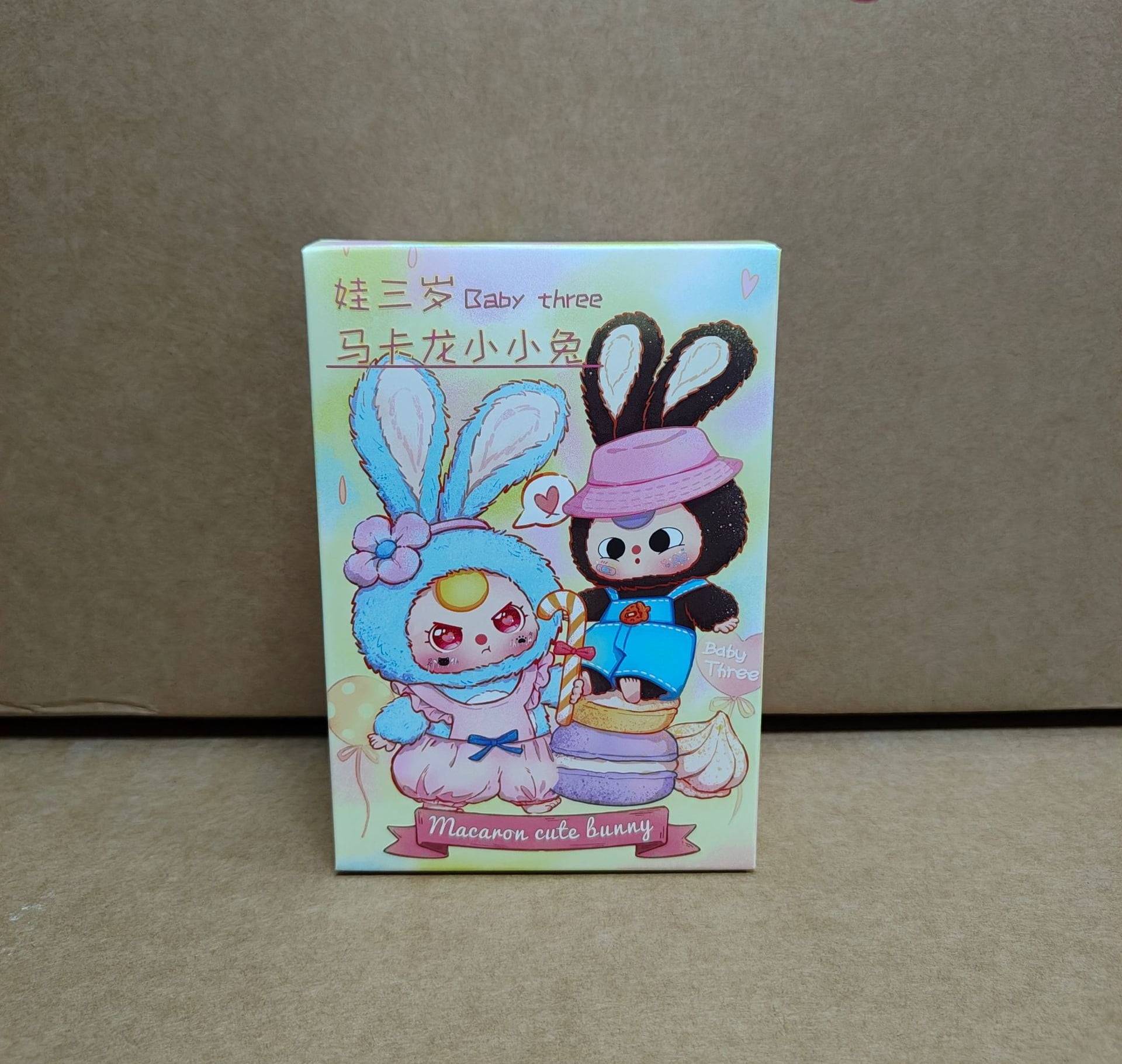 Baby Three Macaron Bunny Series Blind Box Figure Plush Toy-