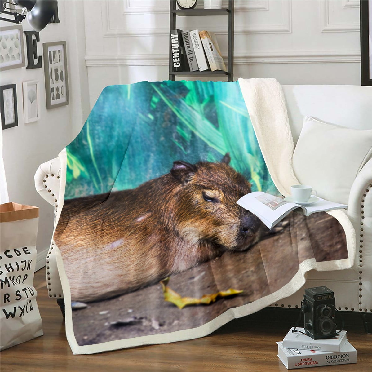 Baby Throw Blanket Capybara theme Coverlet for Boys Youth Teens Bedroom