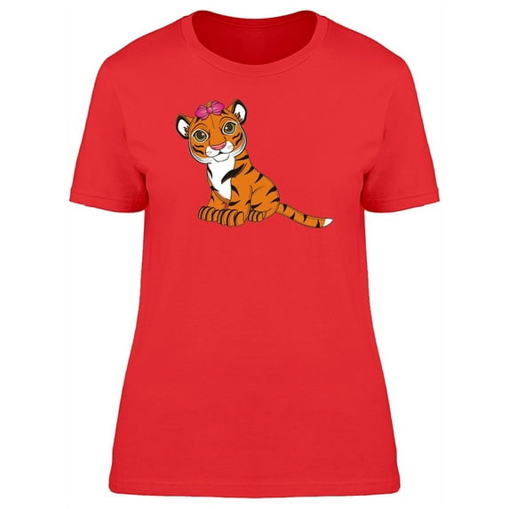 Baby Tiger With Bowtie T-Shirt Women -Image by Shutterstock, Female Large