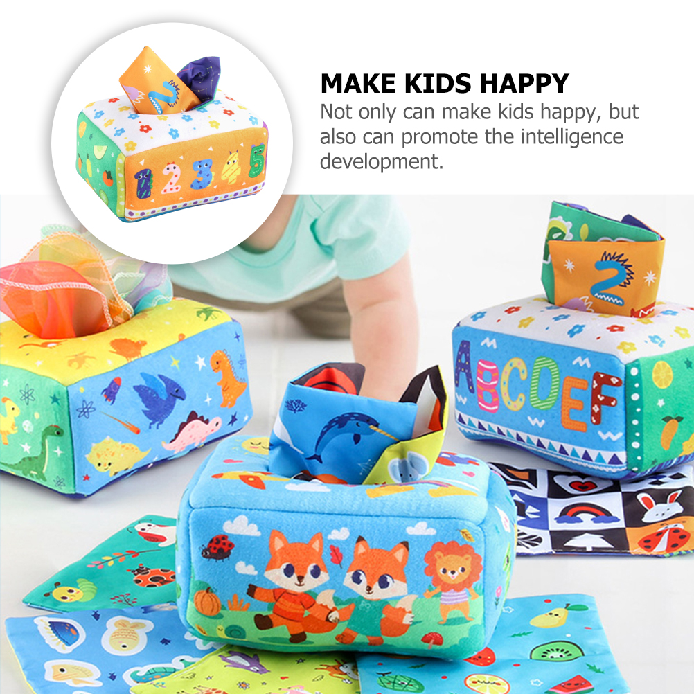 Baby Tissue Box Toy Baby Sensory Toy Cartoon Tissue Box Toy for Kids
