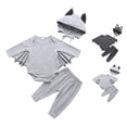 thumbnail image 1 of Baby Toddler Bat for Kids Long Sleeve Romper Bodysuit Pants Hats 3 Piece Set Unisex Girl Halloween Party Dress up Clothes Size 6-24 Months, 1 of 5