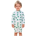 thumbnail image 1 of Baby Toddler Bathing Suit One Piece Zipper Rash Guard Kid Long Sleeve Boyleg Swimwear with Fruits Print (6 Months, Green), 1 of 6