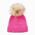 thumbnail image 1 of Baby Toddler Beanie Solid Color Cute Knitting Hat with Pom-Pom for 0-3 Years Little Kids Winter Beanie Hat, 1 of 6