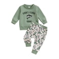 thumbnail image 1 of Baby Toddler Boy 2Pcs Fall Outfits 0 6 12 18 24 Months 2T 3T Long Sleeve Fish Print Sweatshirt + Pants Clothing Set, 1 of 9