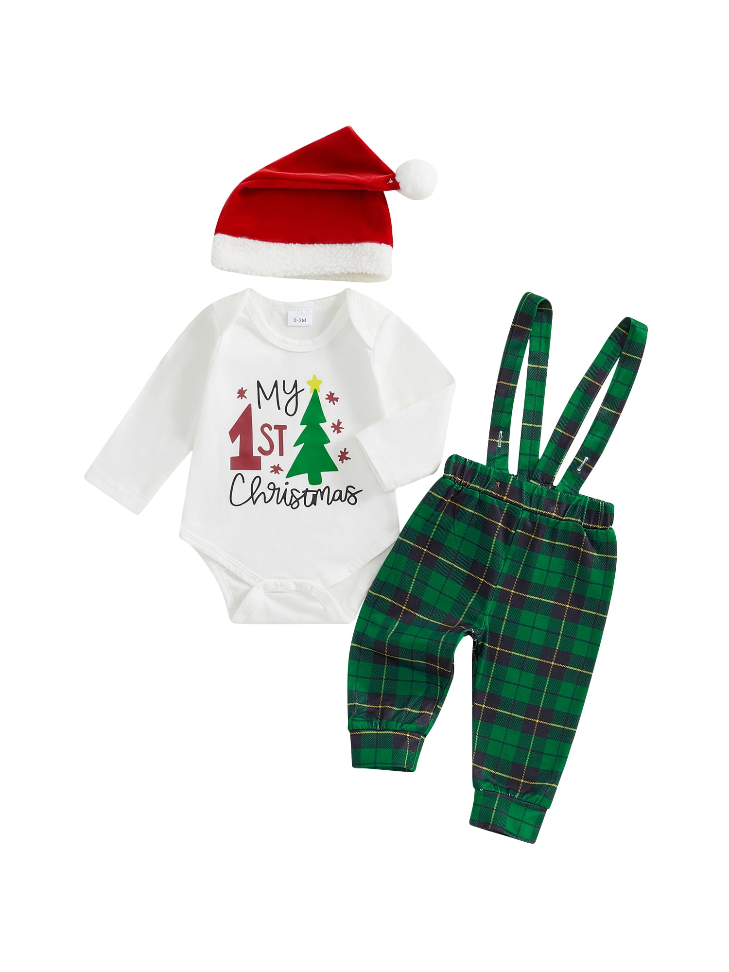 Baby Toddler Boy Christmas 3Pcs Outfit, 0 3 6 9 12 18 Months Long