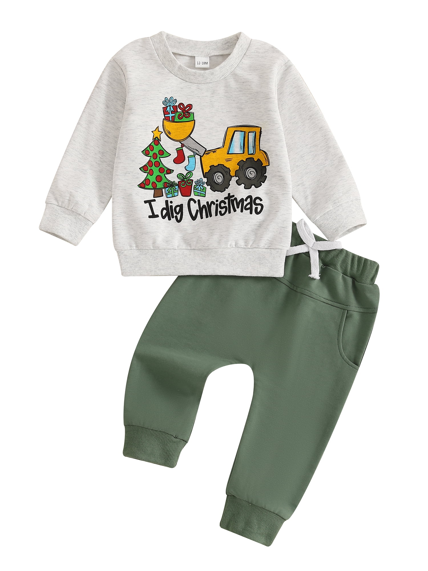 Baby Toddler Boy Christmas Outfits 12 18 24 Months 2T 3T 4T 5T Long