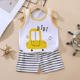 thumbnail image 1 of Baby Toddler Boy Clothes Summer Outfits Cute Sleeveless T Shirt & Shorts Sets 9 Month Baby Boy Clothes, 1 of 3