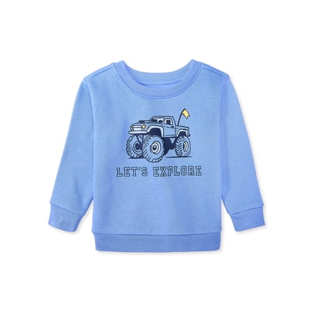 Garanimals Baby & Toddler Boys Graphic Fleece Crewneck Sweatshirt, Sizes 0-6T