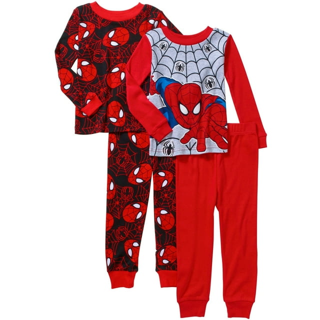 Baby Toddler Boy Cotton TightFit Pajamas, 4Piece Mix and Match Set