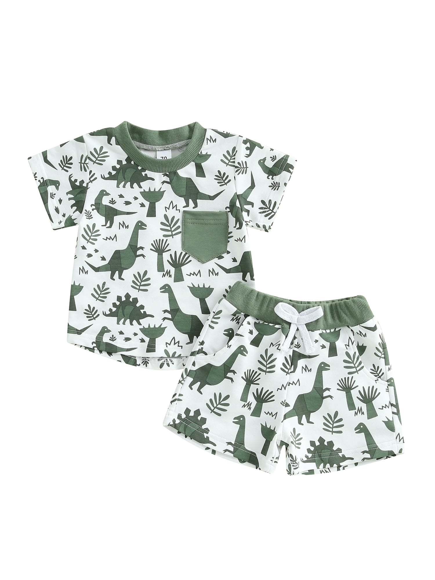 Summer Dress For Baby Boy In Dinosaur Printed Design