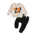 thumbnail image 1 of Baby Toddler Boy Fall Outfits 0 6 12 18 24 Months 2T 3T Long Sleeve Letter Embroidery Sweatshirt + Pocket Pants Set Spring Clothes, 1 of 9