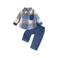 thumbnail image 1 of Baby Toddler Boy Fall Outfits 6 12 24 Months 2T 3T 4T 5T Classic Long Sleeve Plaid Print Jacket + Corduroy Pants Set Kid Clothes, 1 of 9