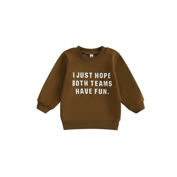 Baby Toddler Boy Girl Sweatshirt 0 6 12 18 24 Months 2T 3T Letter Print Crew Neck Long Sleeve Casual Pullover Tops for Winter Fall