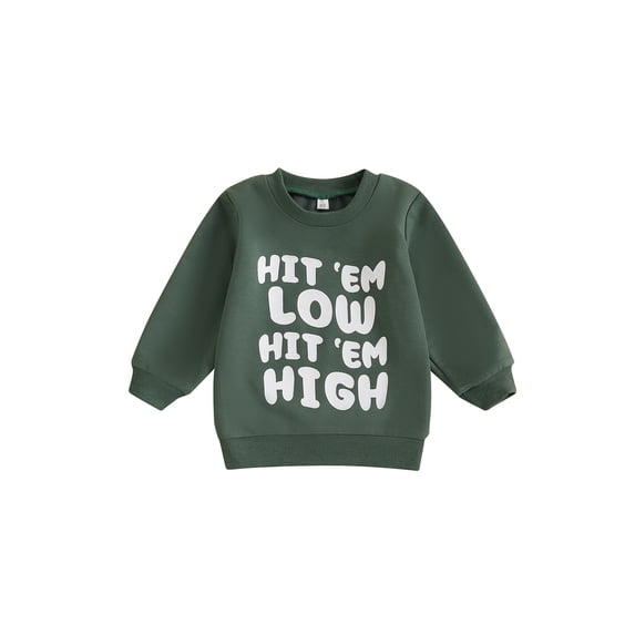 Baby Toddler Boy Girl Sweatshirt 0 6 12 18 24 Months 2T 3T Letter Print Crew Neck Long Sleeve Casual Pullover Tops for Winter Fall