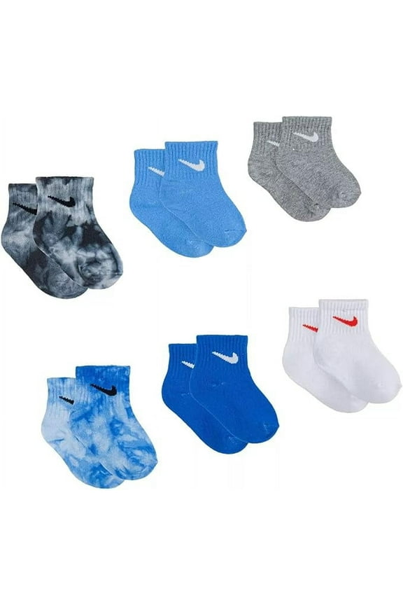 Baby/Toddler Boy Nike 6-Pack Swoosh Ankle Socks Color: Tie Dye Size: 12-24MONTH