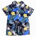 thumbnail image 1 of Baby Toddler Boy Outfits 2T 3T 4T 5T Clothes Summer Kids Pattern Short Sleeve Button Down Shirt & Shorts Set 3-4 Years, 1 of 7