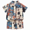 thumbnail image 1 of Baby Toddler Boy Outfits 2T 3T 4T 5T Clothes Summer Kids Pattern Short Sleeve Button Down Shirt & Shorts Set 9-10 Years, 1 of 7
