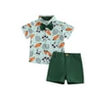 thumbnail image 1 of Baby Toddler Boy Outfits Easter Clothes Rabbit Short Sleeve Button Down Shirt  Shorts Summer 2Pcs, 1 of 6