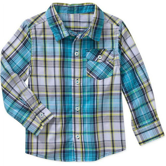 Baby Toddler Boy Plaid Long Sleeve Woven Shirt