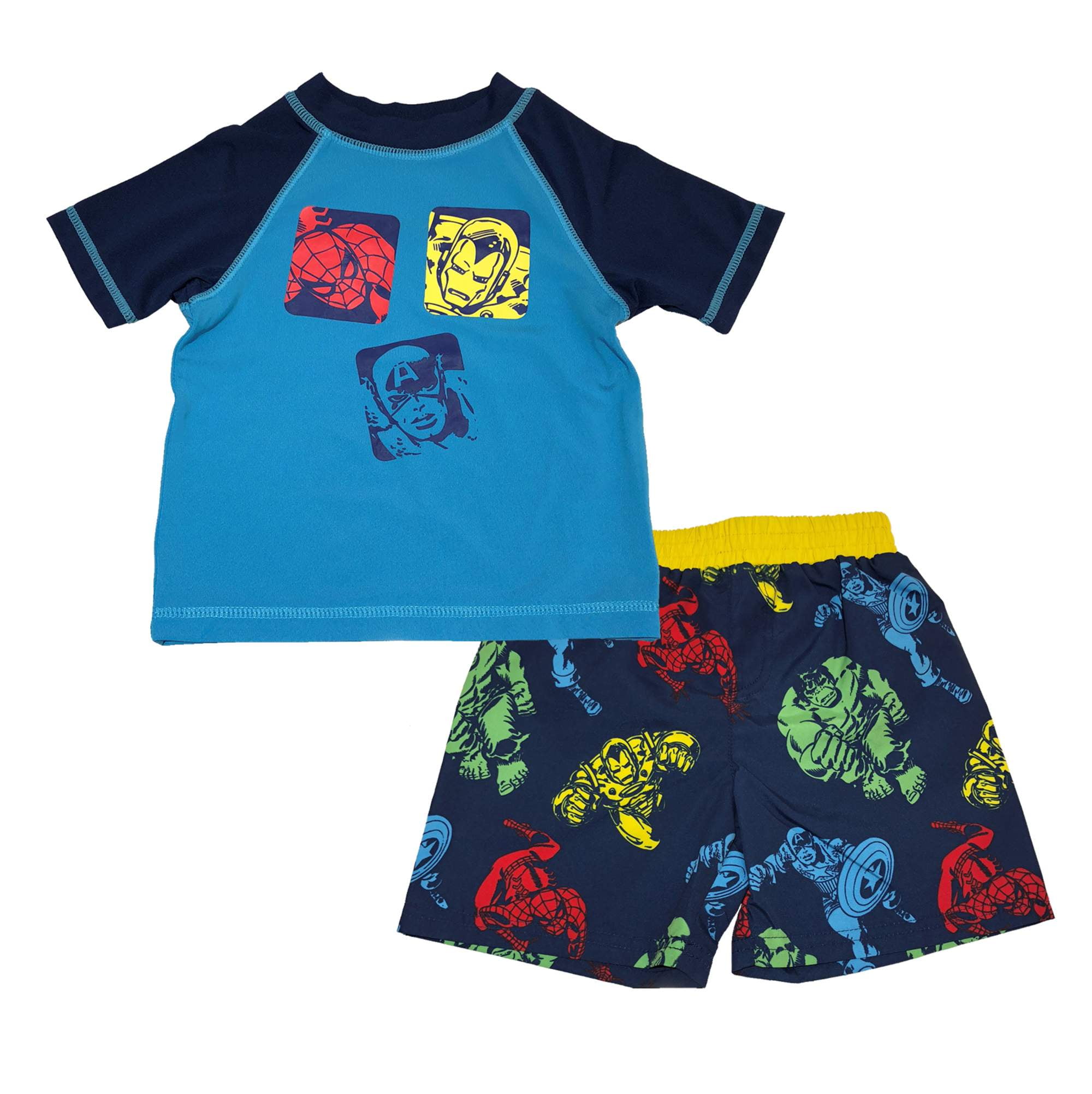 Baby Toddler Boy Rashguard Top & Swim Trunks, 2pc Set