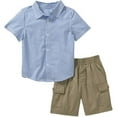 Baby Toddler Boy Short Sleeve Button Down Shirt and Cargo Short 2piece