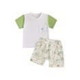 thumbnail image 1 of Baby Toddler Boy Shorts Set 6 12 18 24 Months 2T 3T 4T Short Sleeve T-shirts Tree Print Elastic Waist Shorts 2 Piece Summer Outfit, 1 of 9