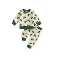thumbnail image 1 of Baby Toddler Boy Spring Outfit 3 6 12 18 24 Months 2T 3T Tractor Long Sleeve Sweatshirt Long Pants 2 Pcs Set Farm Clothes, 1 of 9