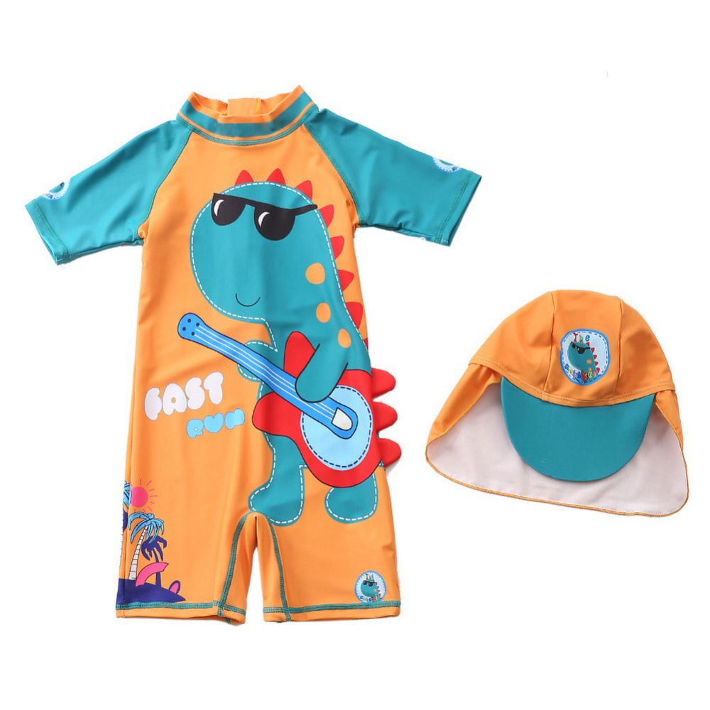 Baby Toddler Boy Swimsuit with Hat Set Size 17 T Rashguard Bathing