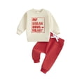 thumbnail image 1 of Baby Toddler Boy Valentine’s Day Outfits 3 6 12 18 24 Months 2T 3T Long Sleeve Sweatshirt + Solid Color Pants Set Toddler Clothes, 1 of 9