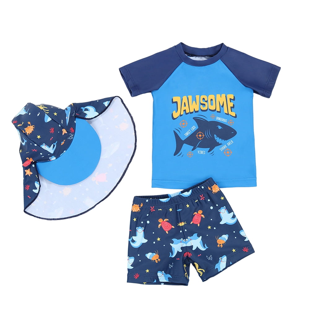 Baby Toddler Boys 3Pieces Swimsuit Sets Dinosaur Bathing Suit Short