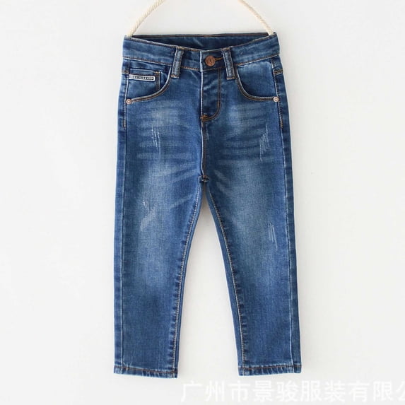 Baby and Toddler Boys' Basic Skinny Jeans,Boy Casual Straight Leg Jeans Loose Denim Pants with Pockets Fashion Kids Denim Jeans Pants Sky Blue 4-5 Years