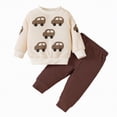 thumbnail image 1 of Baby Toddler Boys Fall Clothing Set Winter Cartoon Long Sleeve Elastic Waist 3M 6M 12M 18M 24M 2T 3T Everyday Outfit 2 PC, 1 of 7