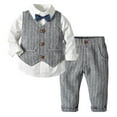 thumbnail image 1 of Baby Toddler Boys Gentleman Suit Set, 3pcs Outfits Shirts & Vest & Pants, 1 of 10