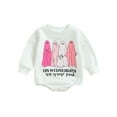 thumbnail image 1 of Baby Toddler Boys Girls Halloween Romper, 0 3 6 12 18 Months Long Sleeve Crew Neck Ghost Letters Print Fall Bodysuit Clothing, 1 of 7