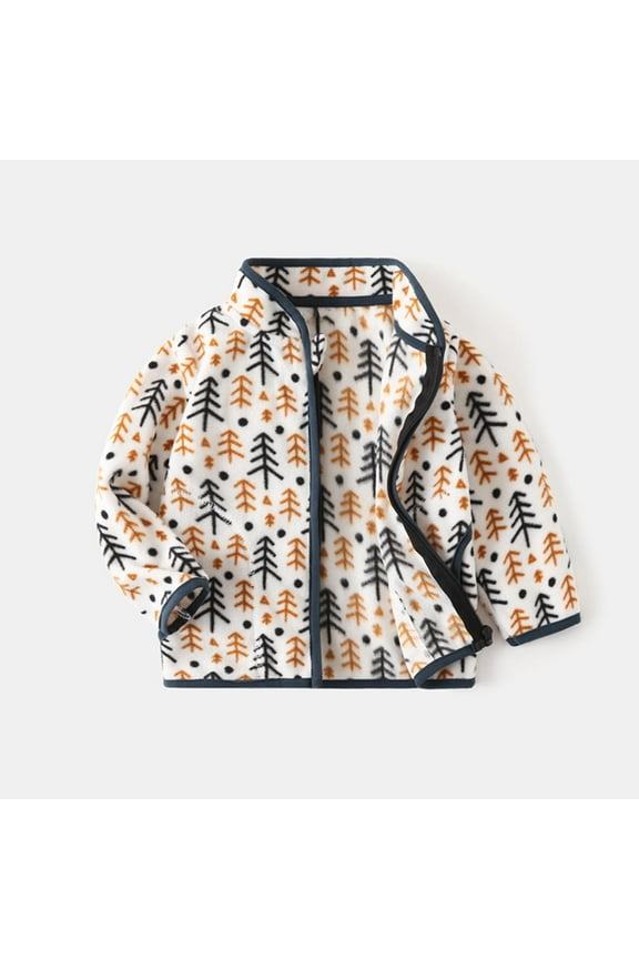 Baby Toddler Boys Girls Sherpa Fleece Lined Jacked Sweatshirt Fall Winter Autumn Warm Coat Brown 5 Years